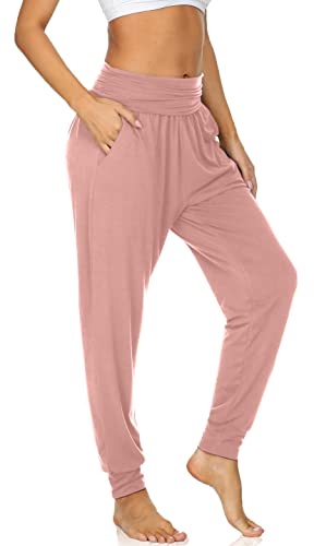 New Sofra Ladies Comfortable Low Rise Sweatpants Hot Pink Small Medium Large