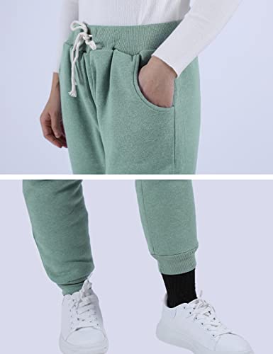 Yeokou Women's Winter Warm Athletic Sweatpants Sherpa Lined Joggers Fleece Pants(Green-XS)