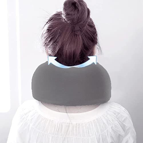 Travel Pillow, Best Memory Foam Neck Pillow and Head Support Soft Pillow with Side Storage Bags, for Sleep Rest, Airplane, Car, Family and Travel Use(Dark Grey)