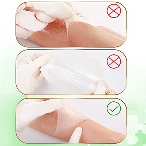 Transparent Film Dressing, Waterproof Wound Cover Bandage 4''x4.75'', 50 Packs, Post Surgical Shower or IV Shield, Tattoo Aftercare Bandage, Adhesive Patch by NeuHeils (4" x 4 3/4")