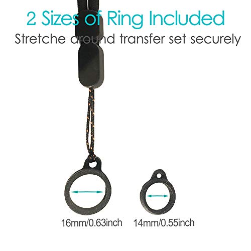 Peritoneal Dialysis Transfer Set Holder Adjustable Length Secure PD Accessories Durable (2PCS Lanyards + 4PCS Silicone Rings)