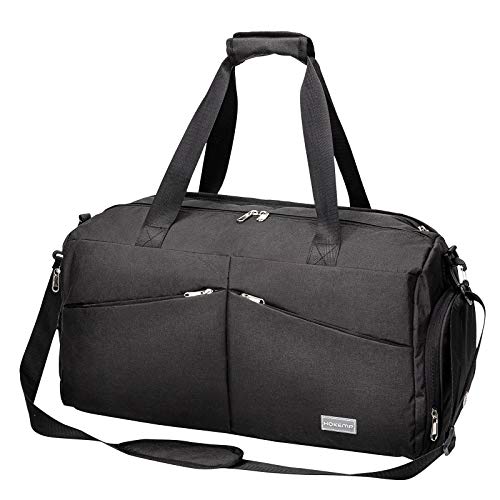 HOKEMP Sports Gym Bag Travel Duffel Weekender Bag Shoe Compartment
