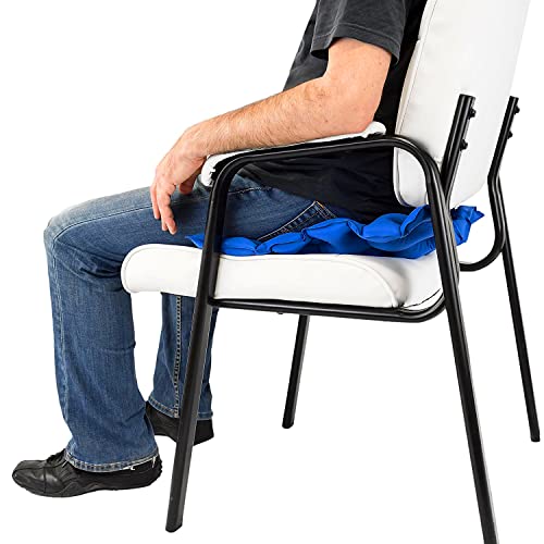 Premium Air Inflatable Seat Cushion - Comfortable Chair Cushion for Wheel Chair - Ideal for Prolonged Sitting - Ideal Seat Cushion for Daily Use (Blue)