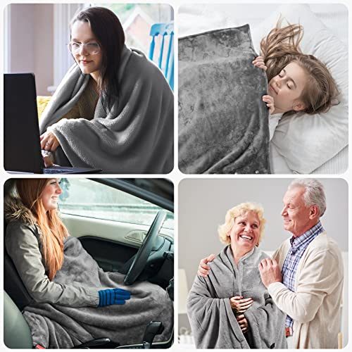 USB Heated Blanket,Cordless Electric Blanket with 20000mAH Battery,18W High-Power,8 Heating Zones,Machine Washable Super Cozy Soft Wearable Blanket with 3 Heating Levels & Timing Function