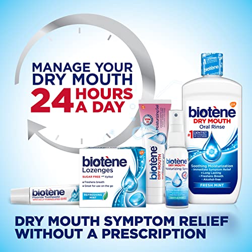 biotène Oral Rinse Mouthwash for Dry Mouth, Breath Freshener and Dry Mouth Treatment, Fresh Mint - 33.8 fl oz