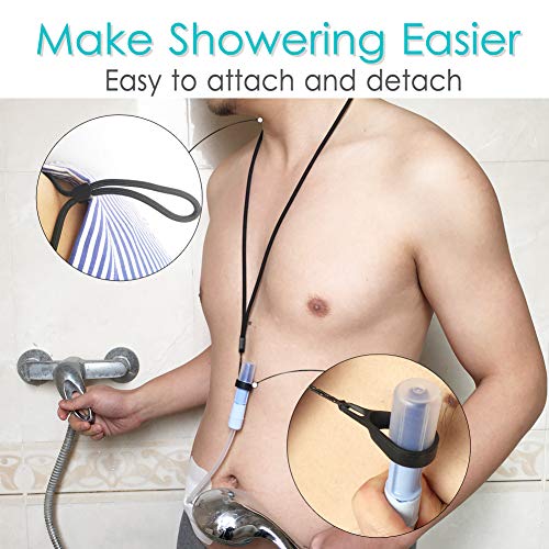 Peritoneal Dialysis Transfer Set Holder Adjustable Length Secure PD Accessories Durable (2PCS Lanyards + 4PCS Silicone Rings)